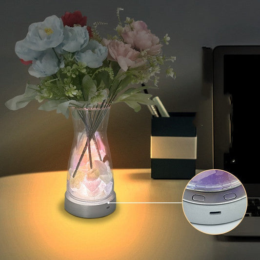 Magic Color Rotating LED Light Vase Creative Lamp for Unique Home Decor and Ambiance